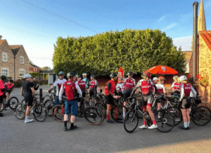 Sleaford wheelers socials meeting outside the Horseshoes