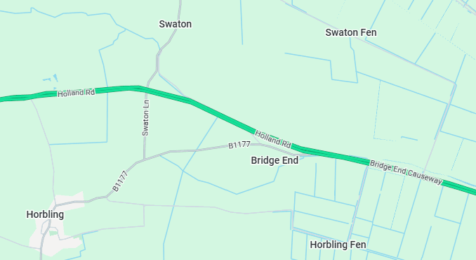 Map of start point - Bridge End, A52